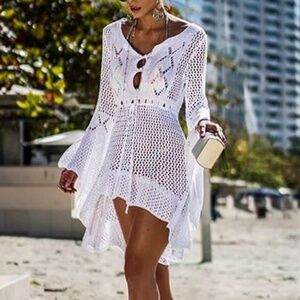 White Knit Swim Cover-Up